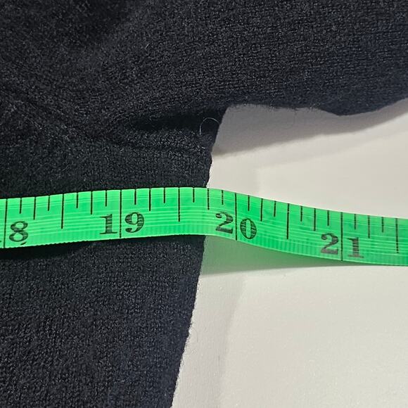 Carole Little 100% Merino Wool XL Cardigan Sheer Ruffle Neckline Fairy Grunge - Picture 6 of 7